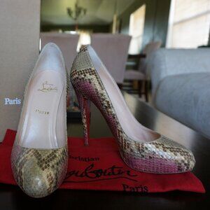 AUTHENTIC Christian Louboutin Python Declic 120